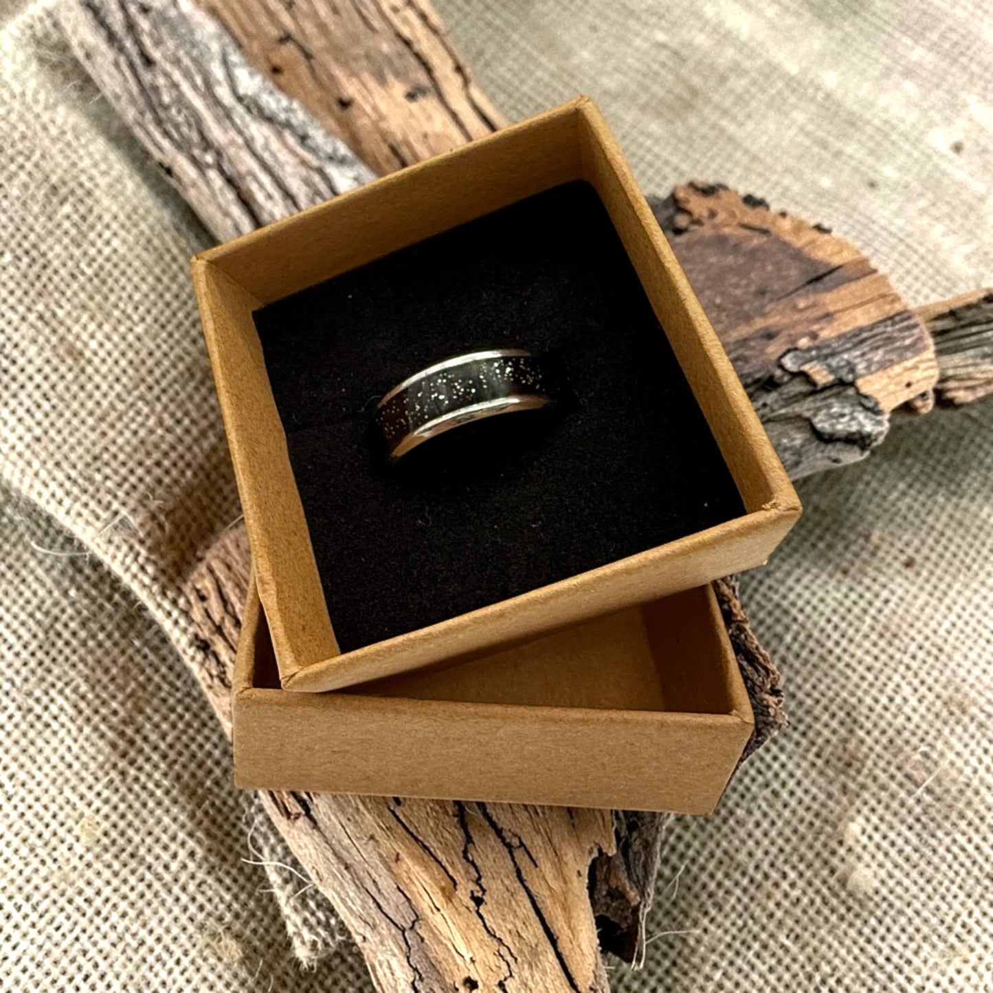 These Pretty Things Black Glitter Ring
