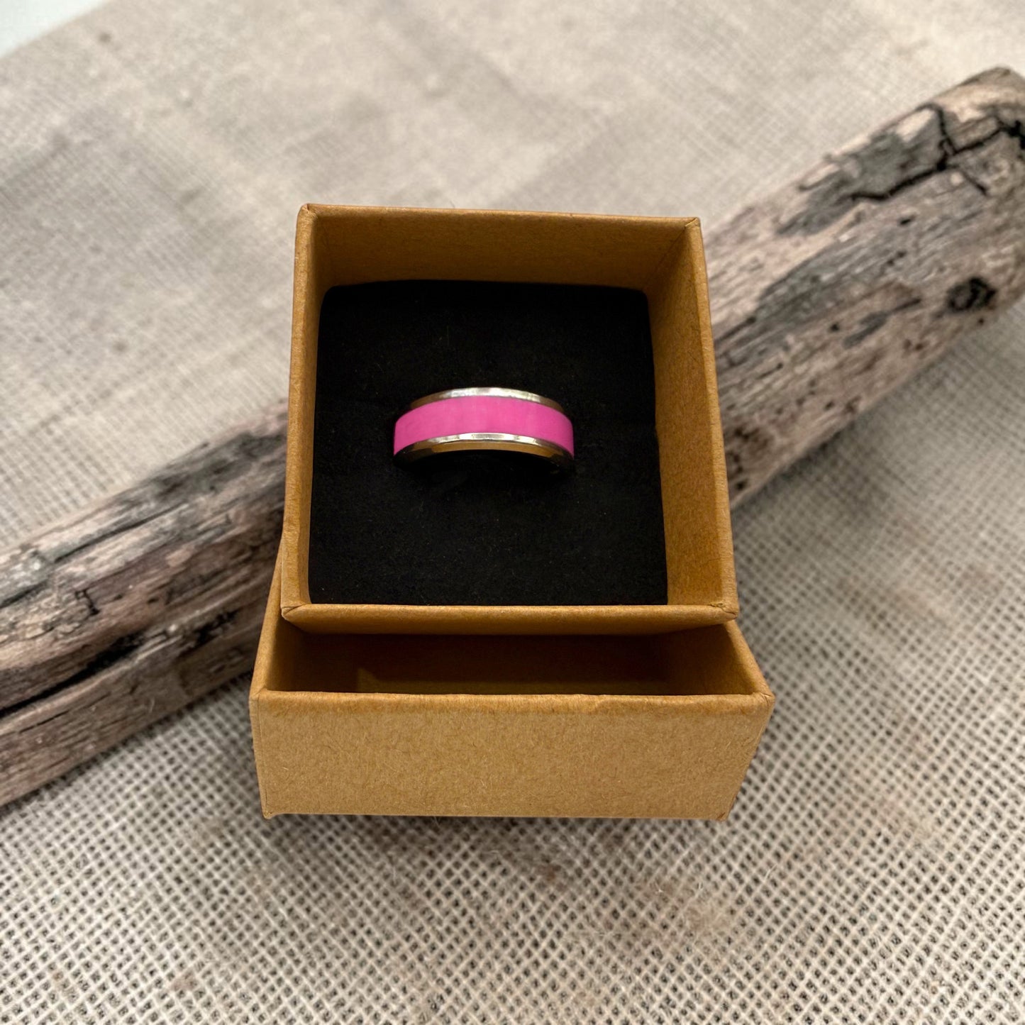 These Pretty Things Fluorescent Pink Silver Ring