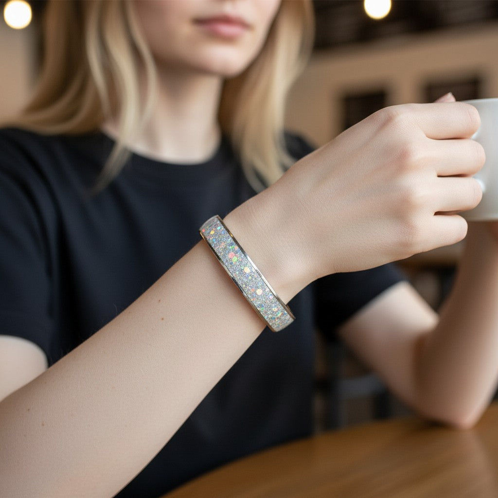 These Pretty Things Argentum Crystal Silver Bangle