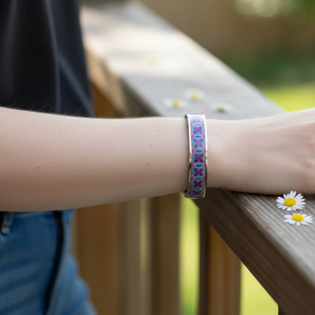 These Pretty Things Lilac Daydream Silver Bangle