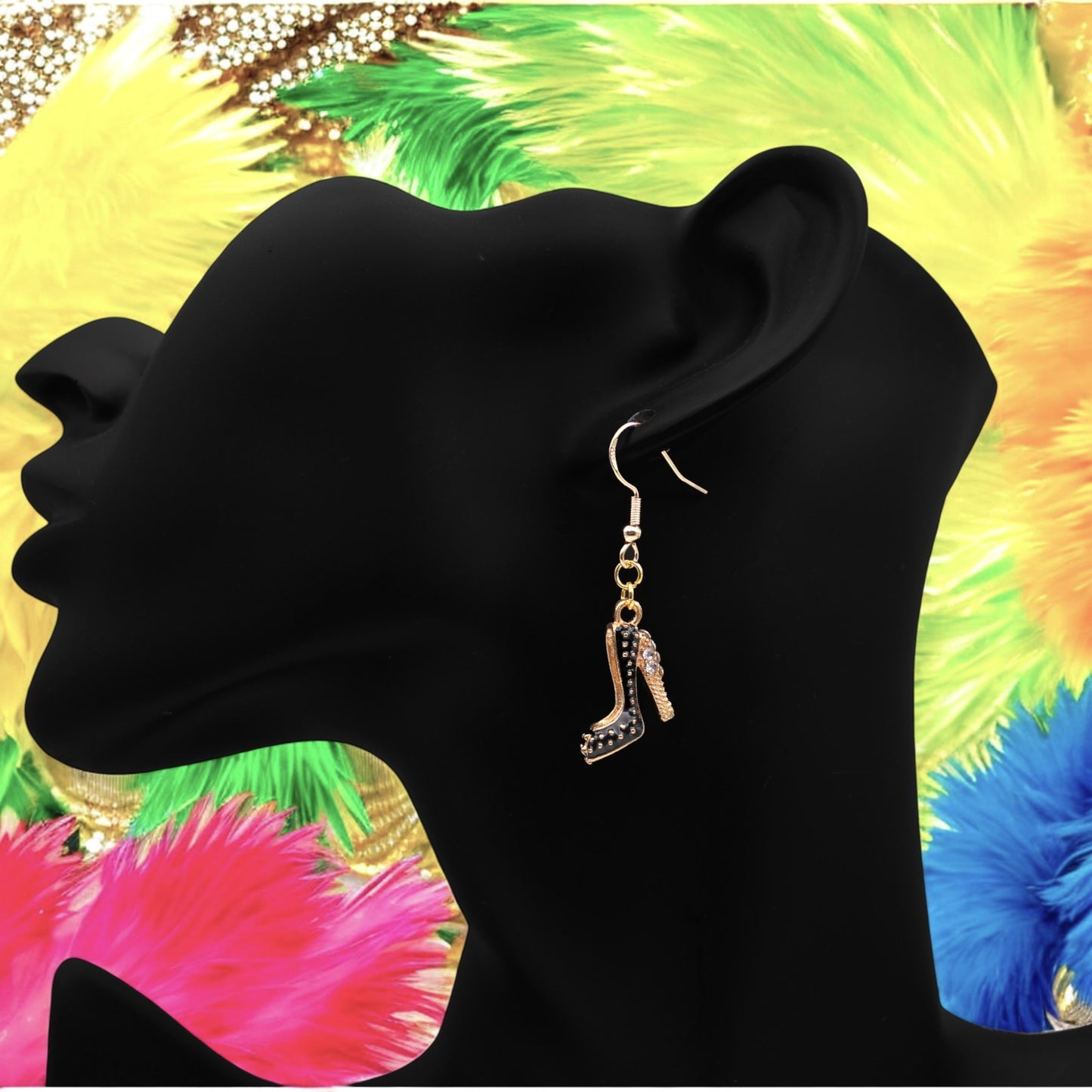 Made With Love Charmed Collection Large Black Shoe Earrings