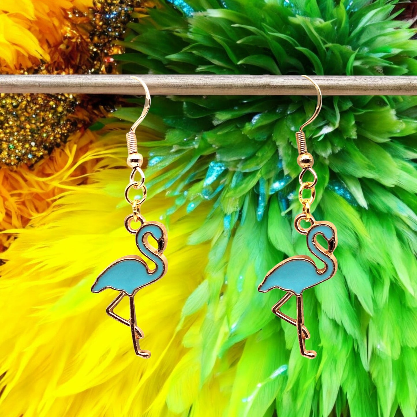 Made With Love Charmed Collection Blue Flamingo Hook Earrings