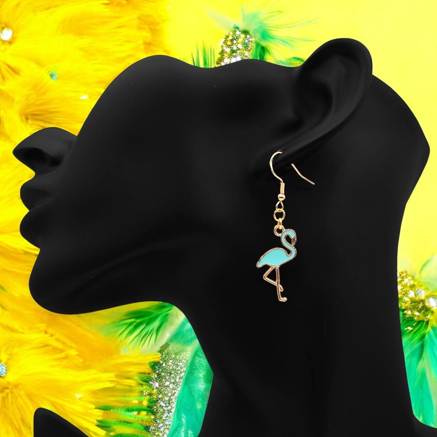 Made With Love Charmed Collection Blue Flamingo Hook Earrings