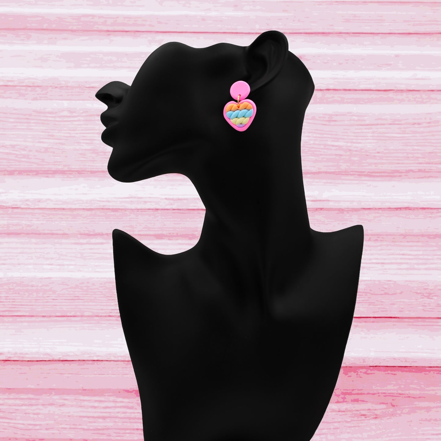 Made With Love Twisted Hearts Collection Cotton Candy Small Post Earrings