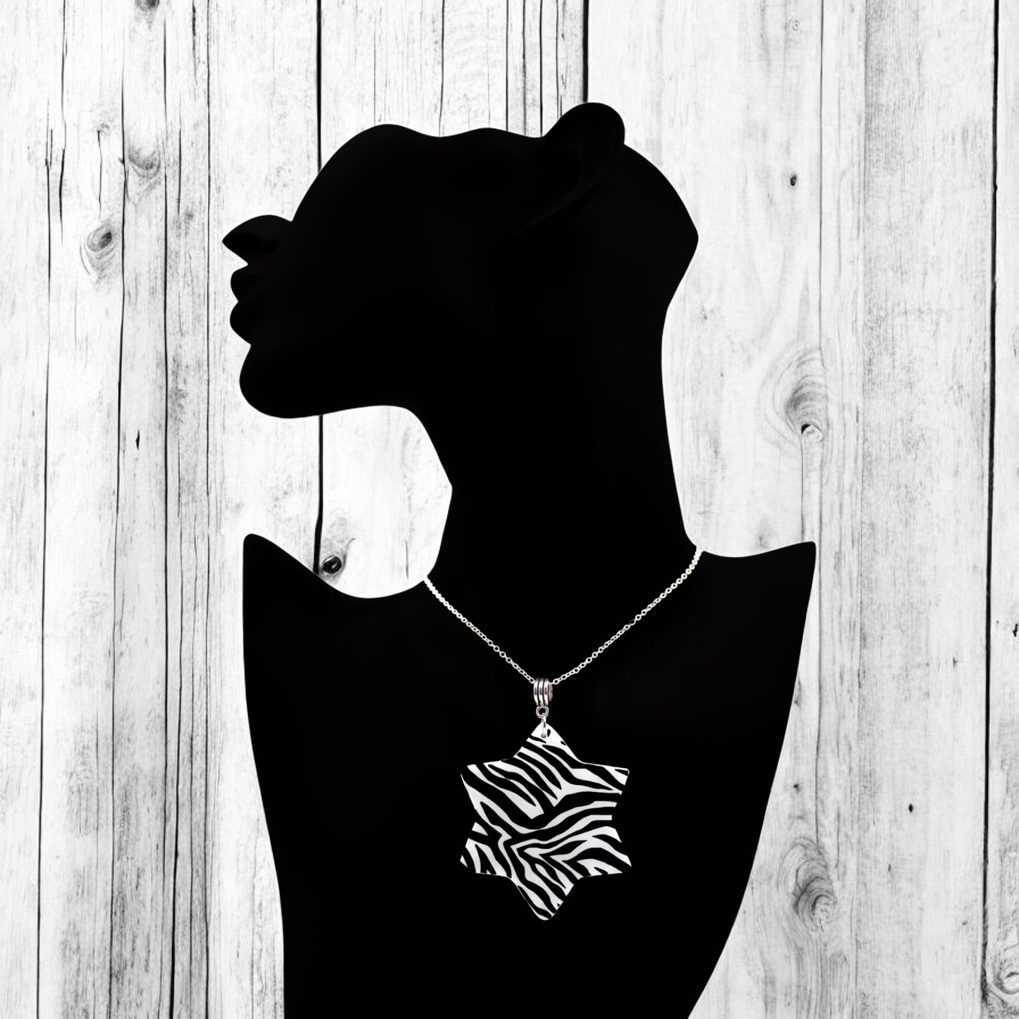 Made With Love Zebra Monochrome Collection Star Necklace