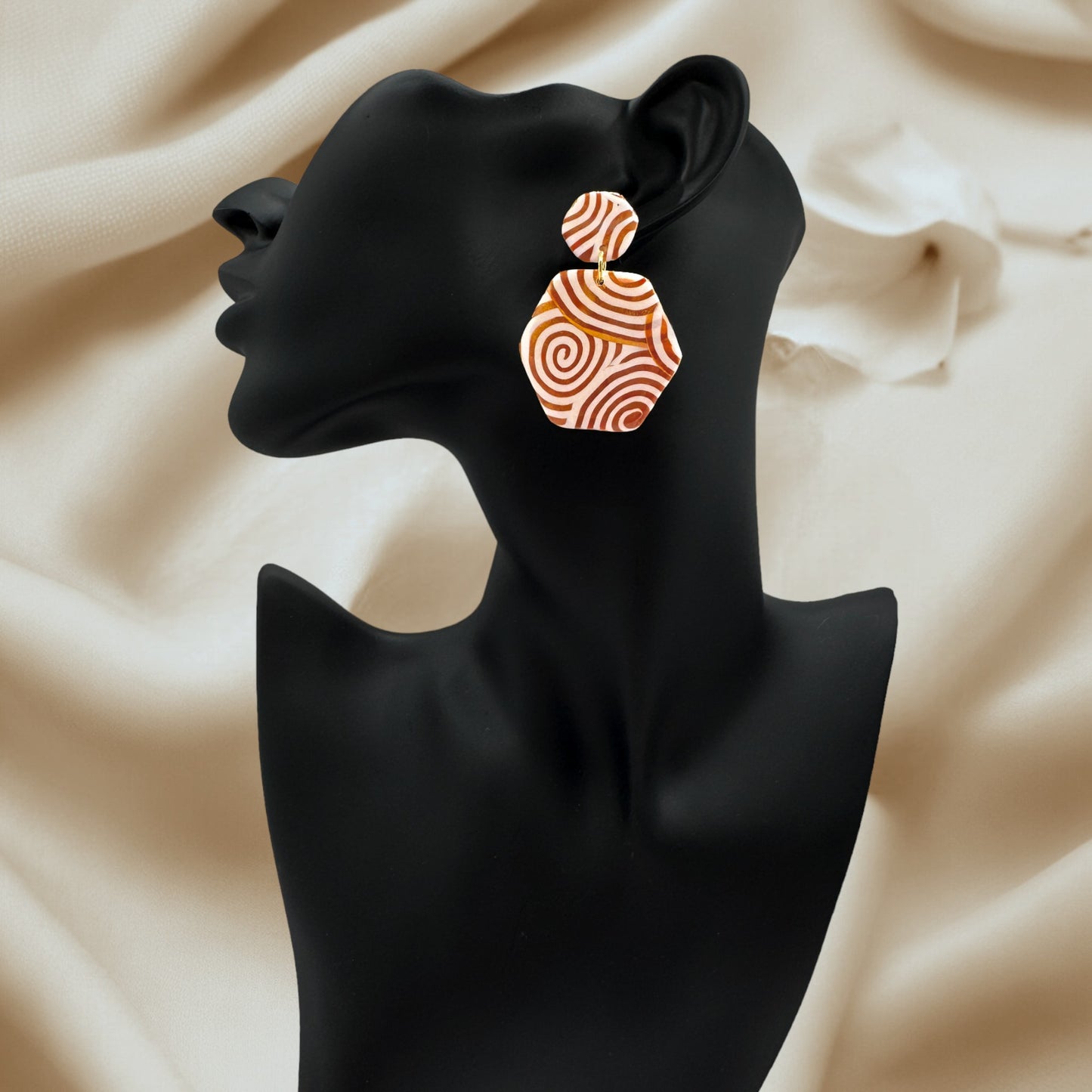 These Pretty Things Aurum Helix Collection Large Hexagon Post Earrings