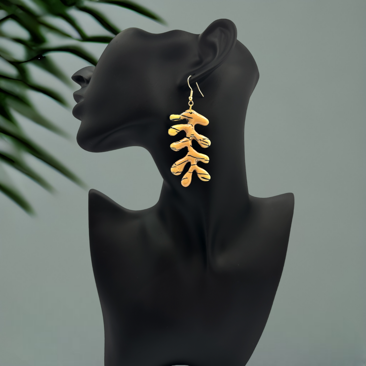 These Pretty Things Bijoux Tiger Collection Large Cascading Waves Hook Earrings