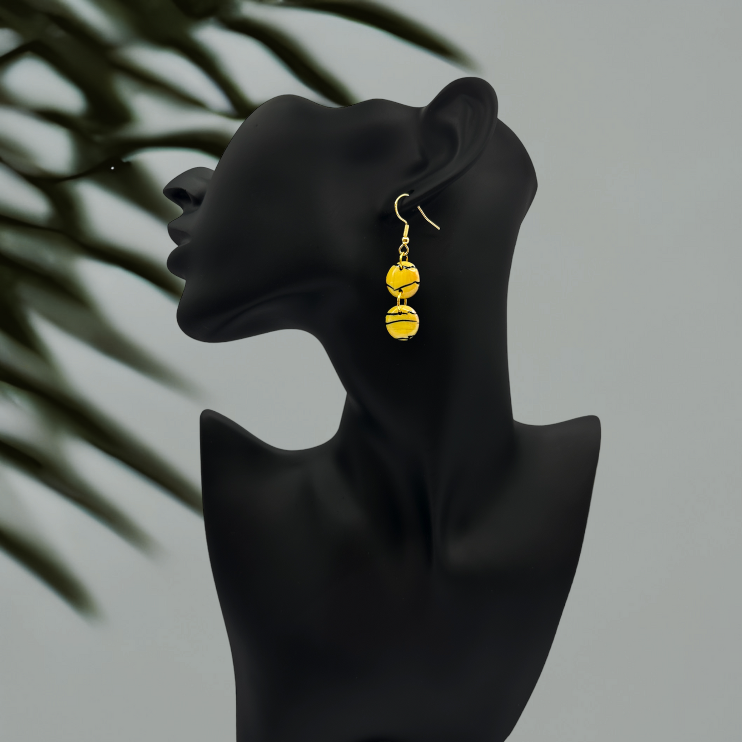 These Pretty Things Bijoux Tiger Collection Medium Double Circle Drop Hook Earrings
