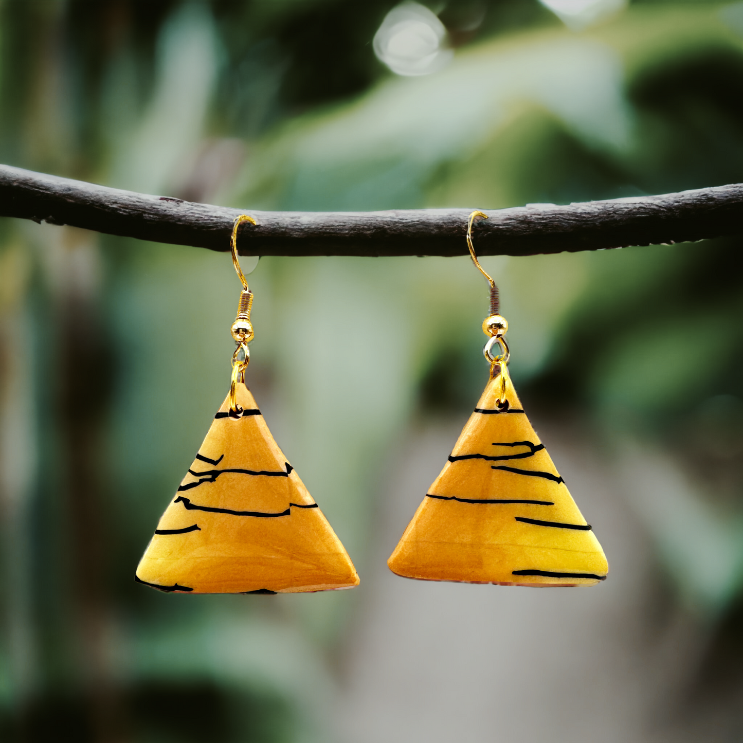 These Pretty Things Bijoux Tiger Collection Medium Triangle Hook Earrings