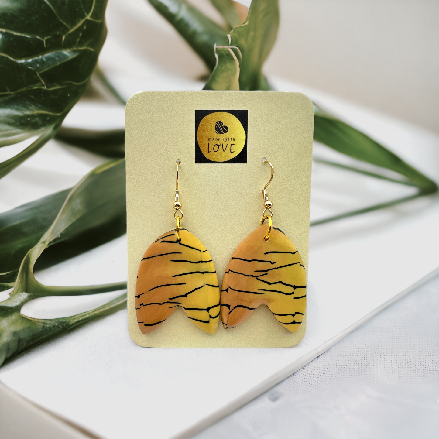 These Pretty Things Bijoux Tiger Collection Large Upside Down Tulip Hook Earrings