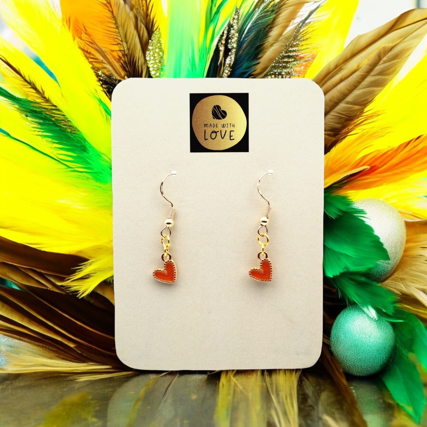 These Pretty Things Charmed Collection Orange Hearts Earrings