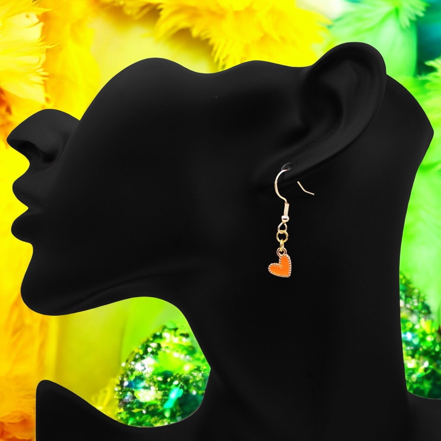 These Pretty Things Charmed Collection Orange Hearts Earrings