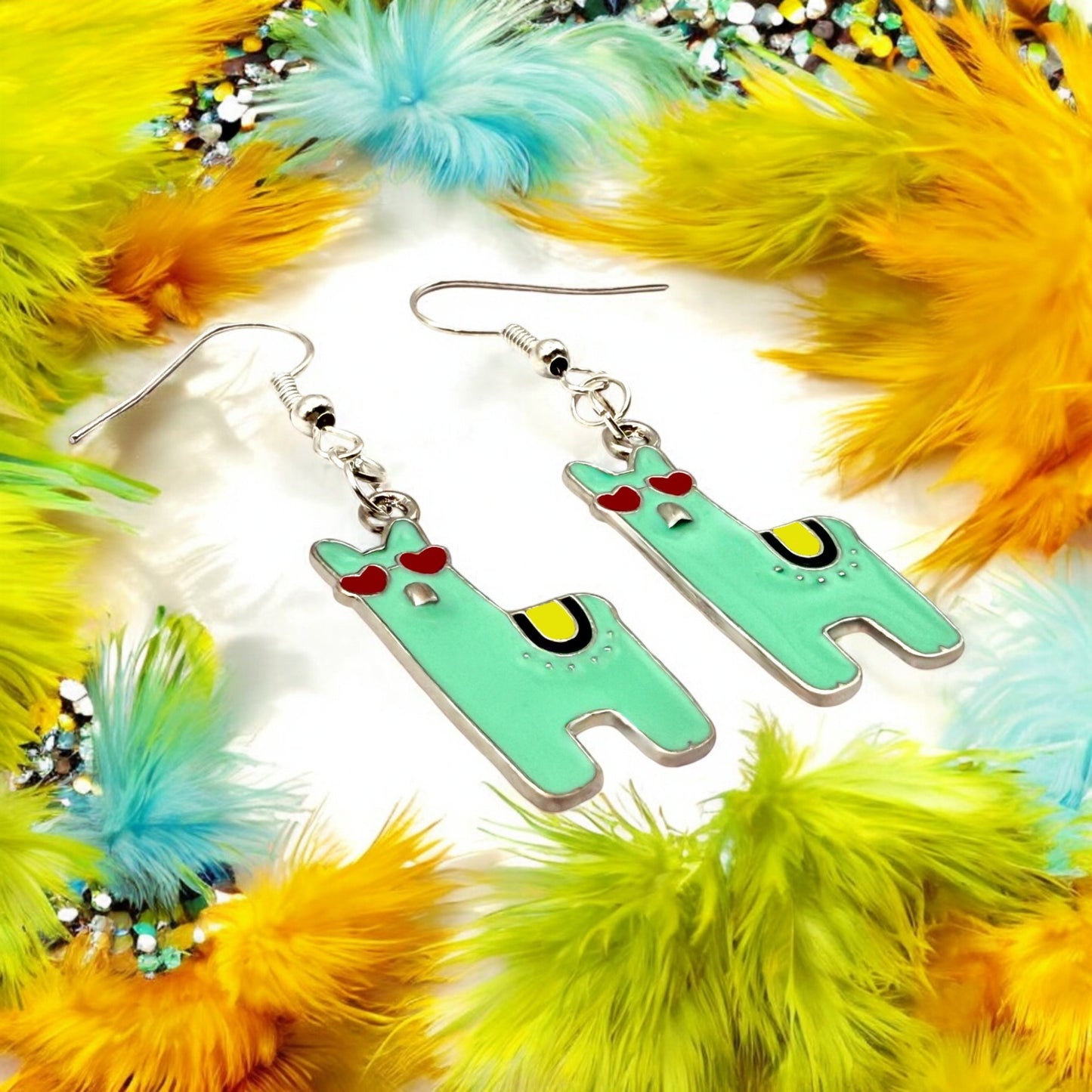 These Pretty Things Charmed Collection Large Green Alpaca Hook Earrings