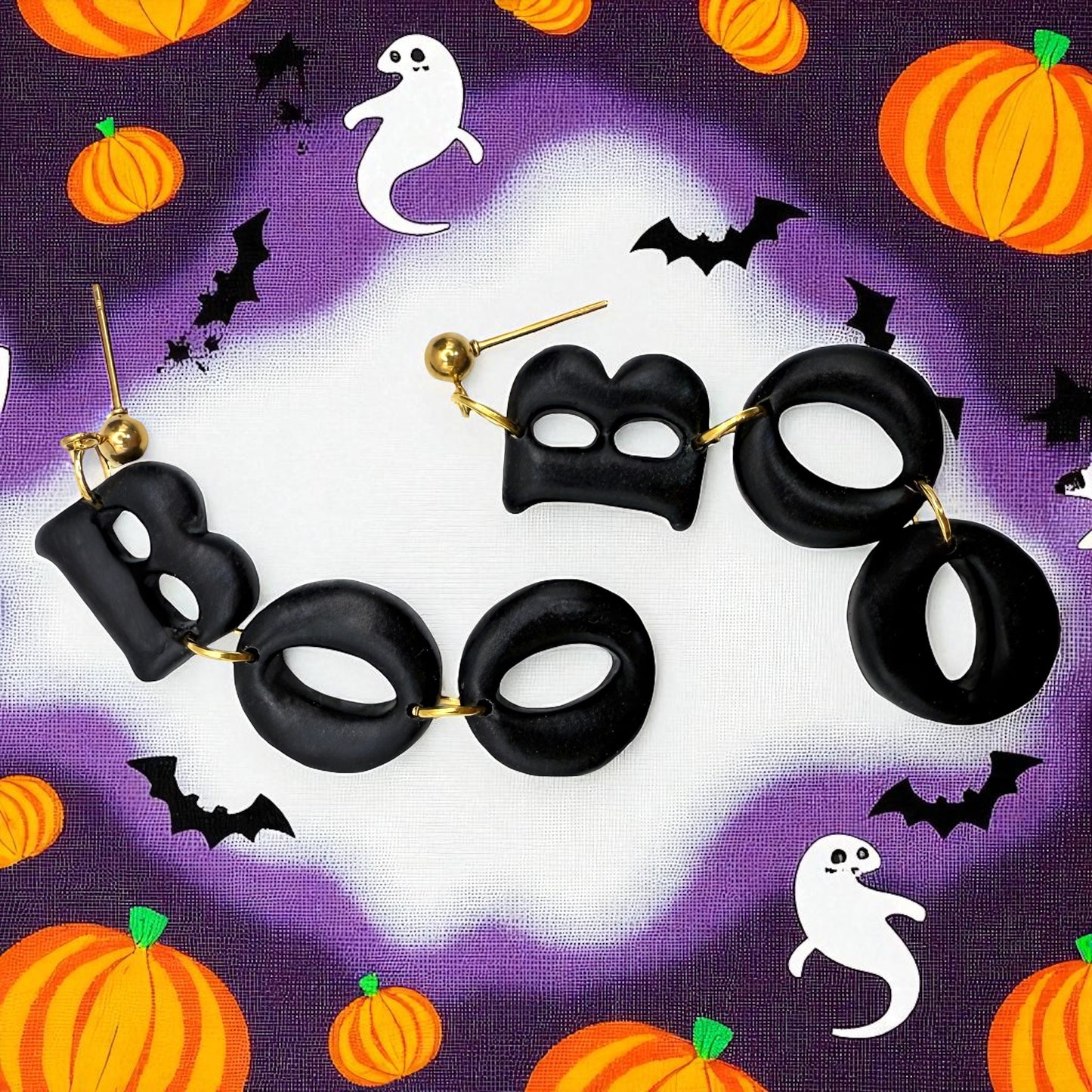 These Pretty Things Halloween Boo All Black Earrings
