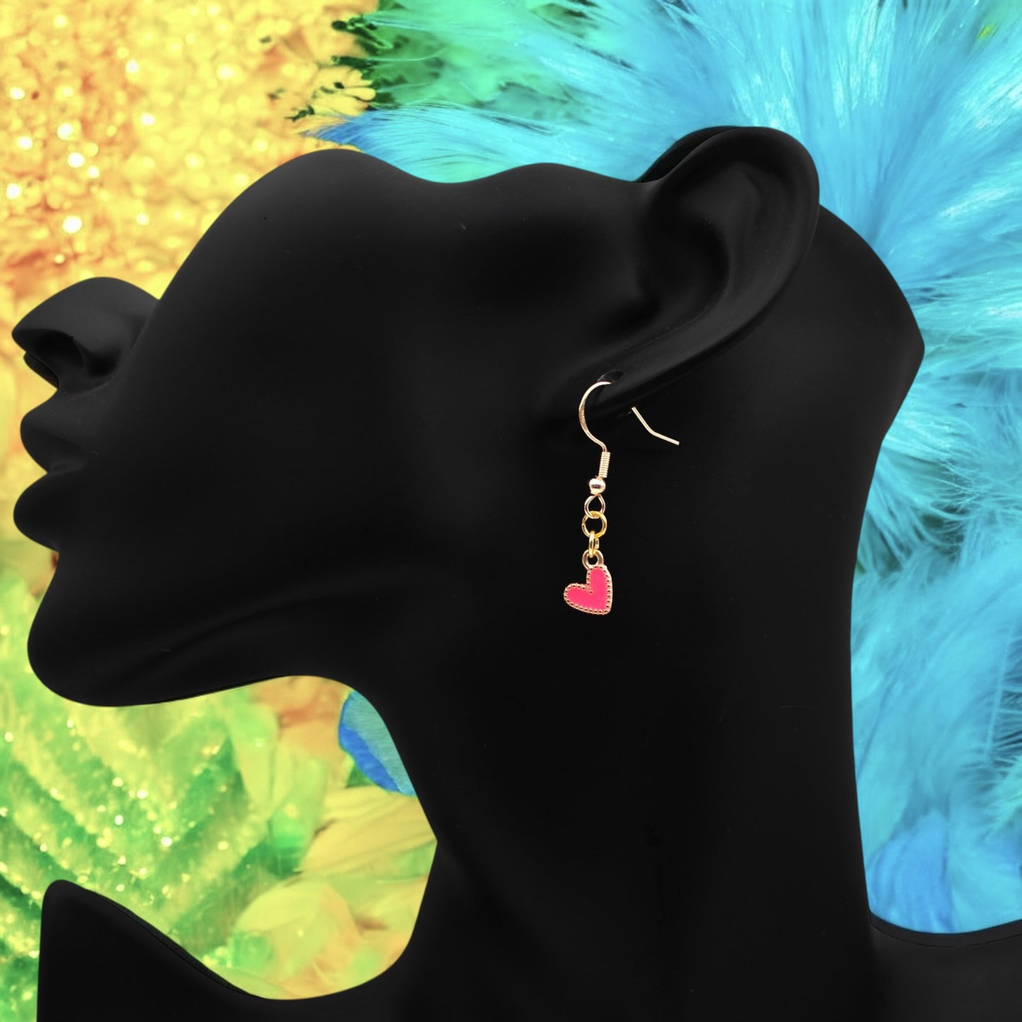 These Pretty Things Charmed Collection Dark Pink Hearts Earrings