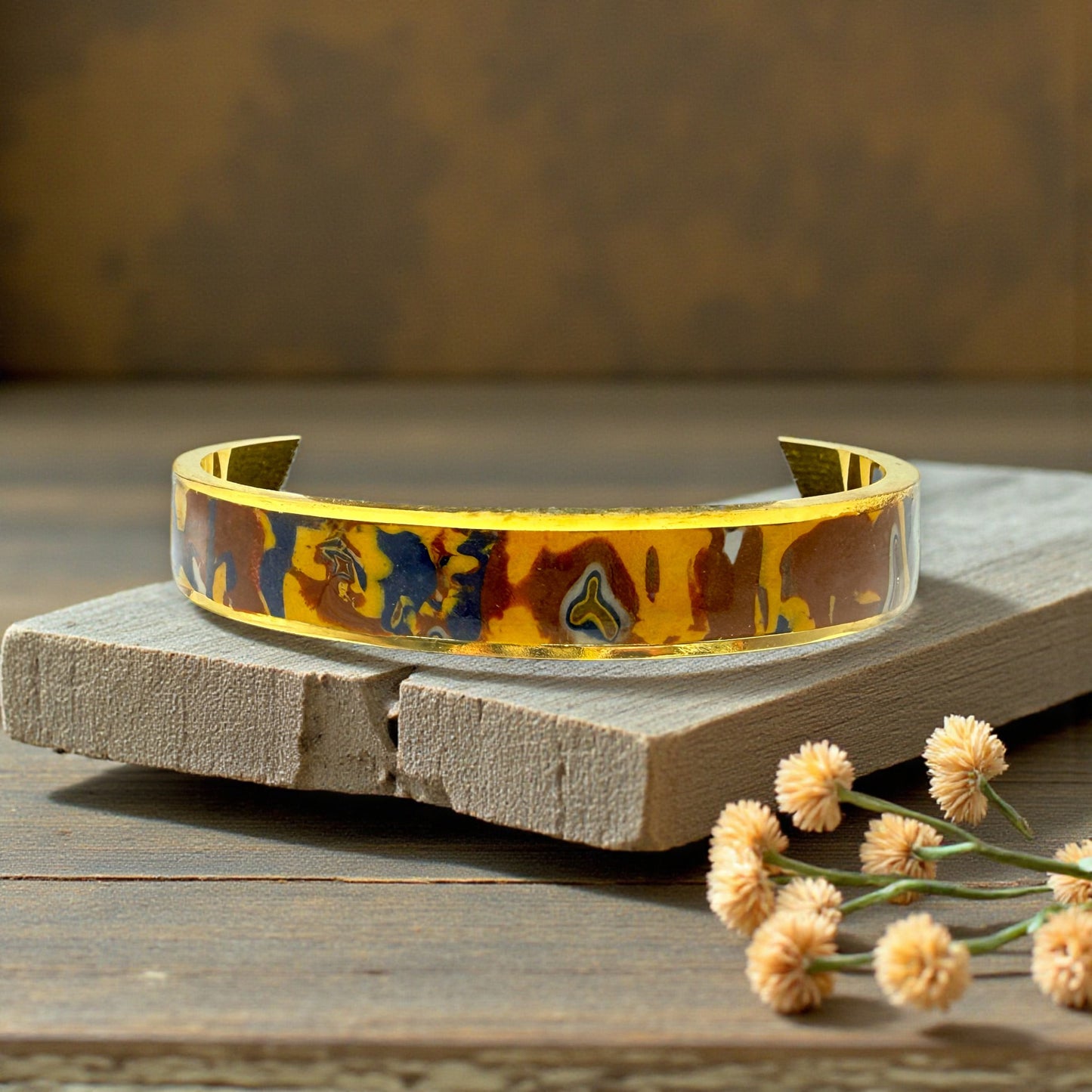 These Pretty Things Abstract Ember Gold Bangle