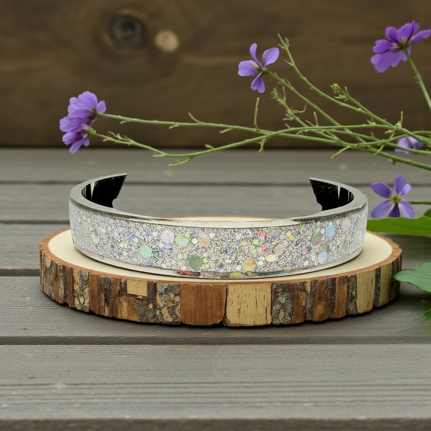 These Pretty Things Argentum Crystal Silver Bangle