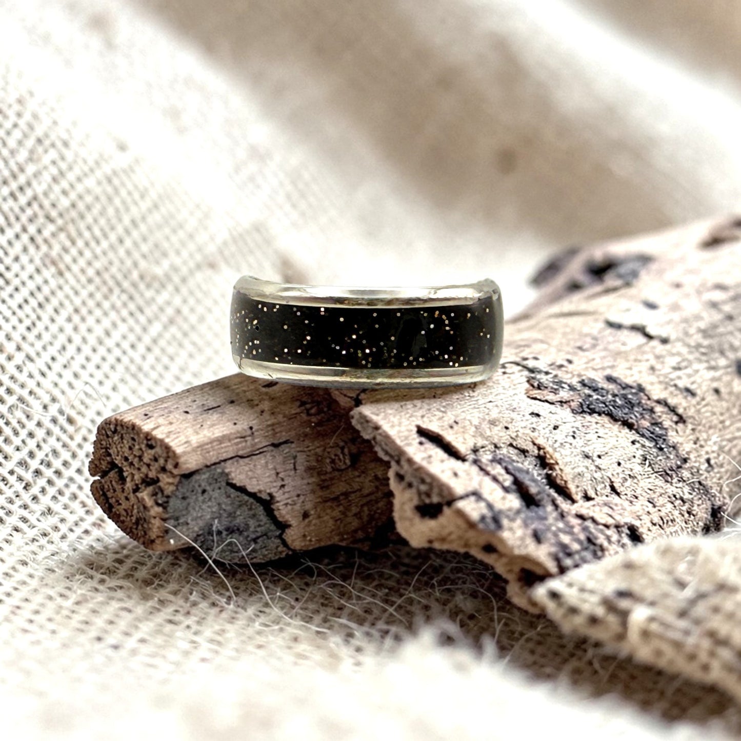 These Pretty Things Black Glitter Ring