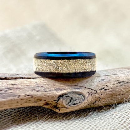 These Pretty Things Blue Silver Glitter Ring