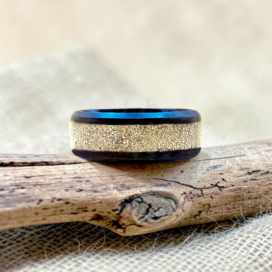 These Pretty Things Blue Silver Glitter Ring