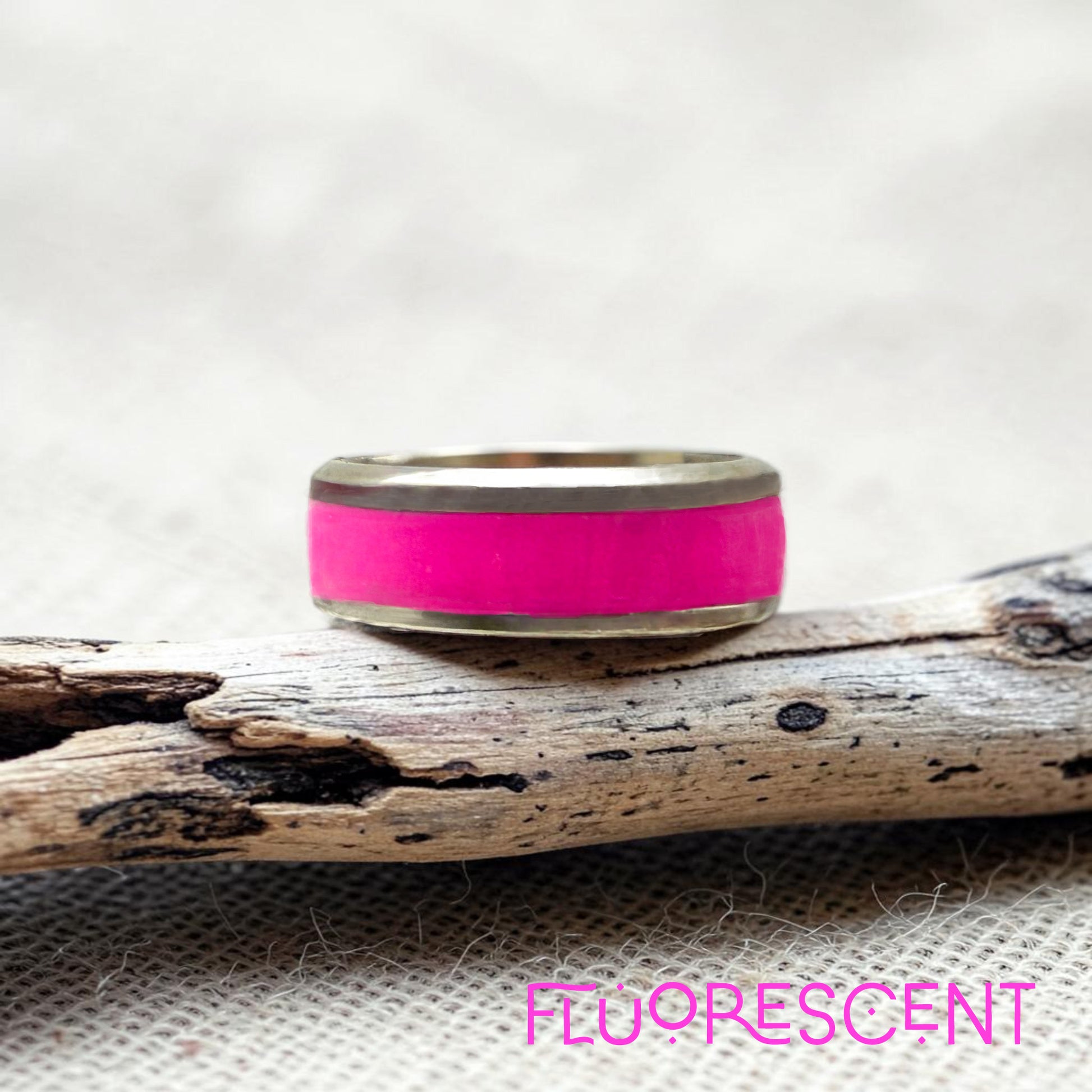These Pretty Things Fluorescent Pink Silver Ring
