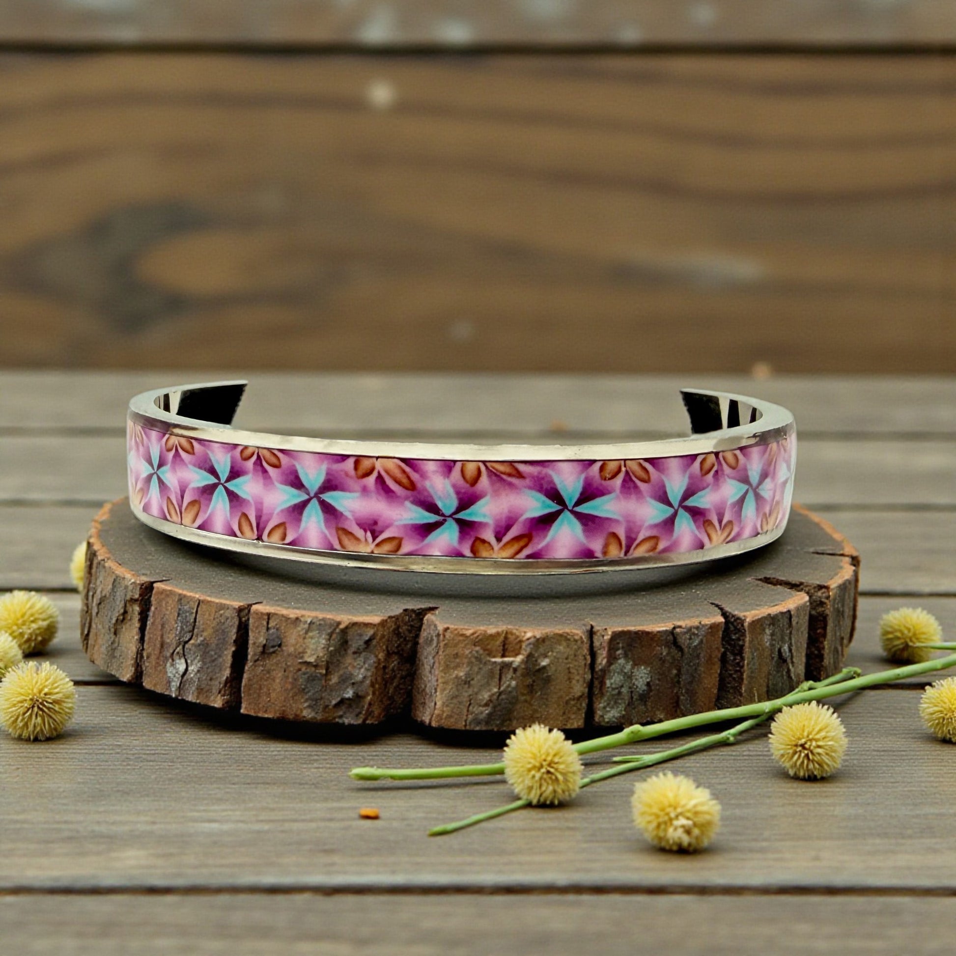 These Pretty Things Velvet Petals Silver Bangle