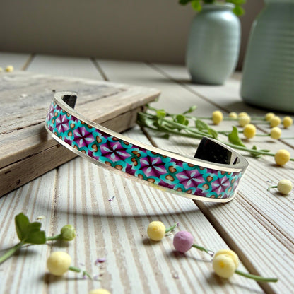 These Pretty Things Violet Cloisonne Silver Bangle