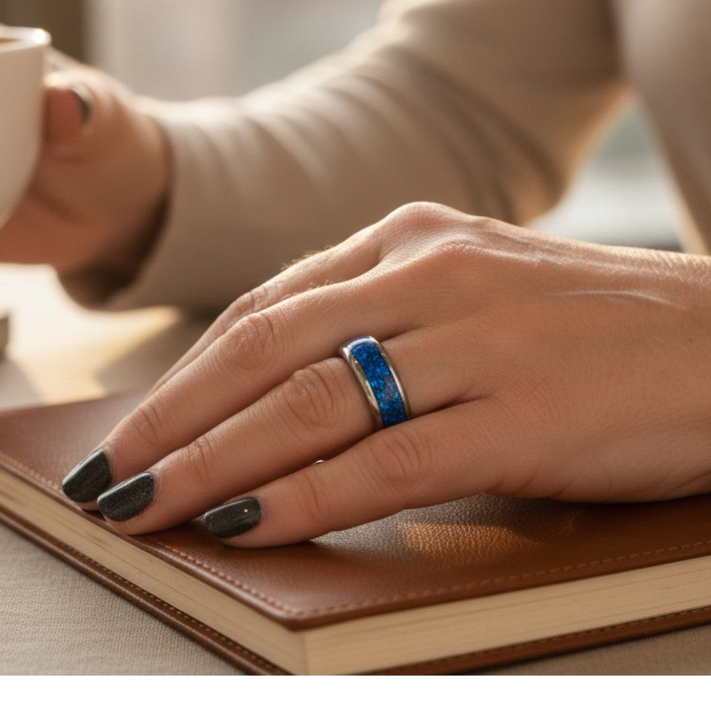 These Pretty Things Blue Crystals Silver Ring