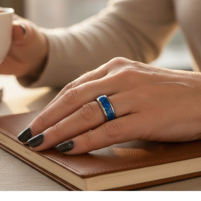 These Pretty Things Blue Crystals Silver Ring