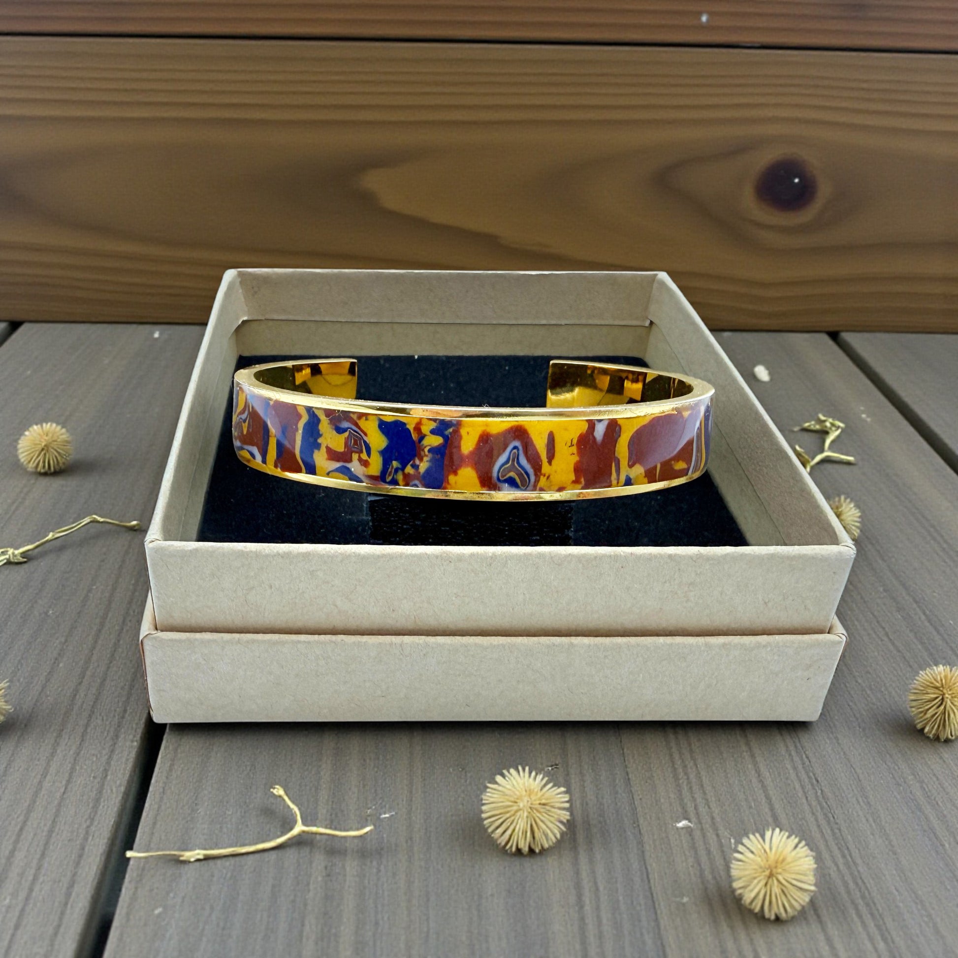 These Pretty Things Abstract Ember Gold Bangle