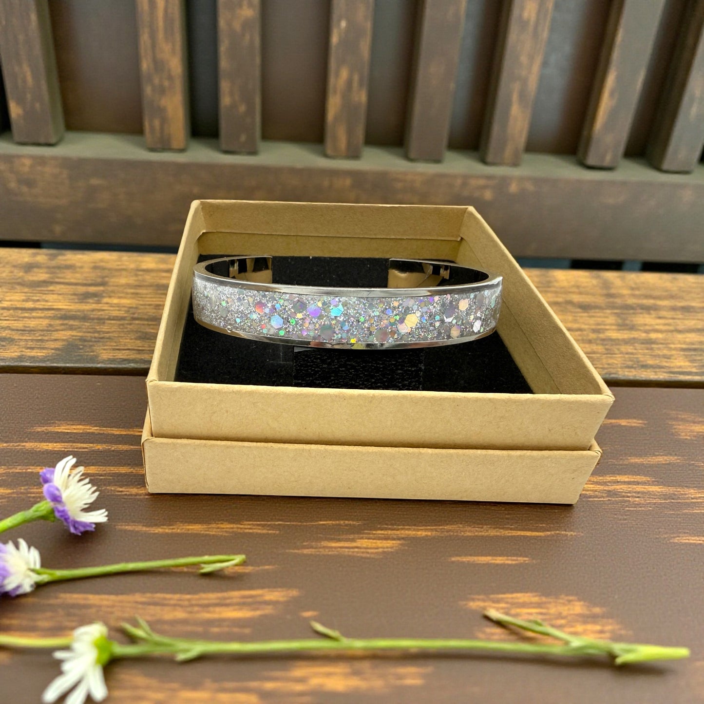 These Pretty Things Argentum Crystal Silver Bangle