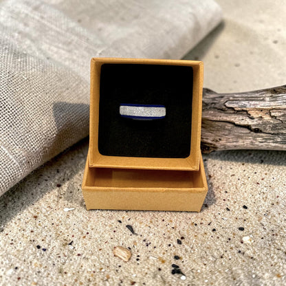 These Pretty Things Blue Silver Glitter Ring