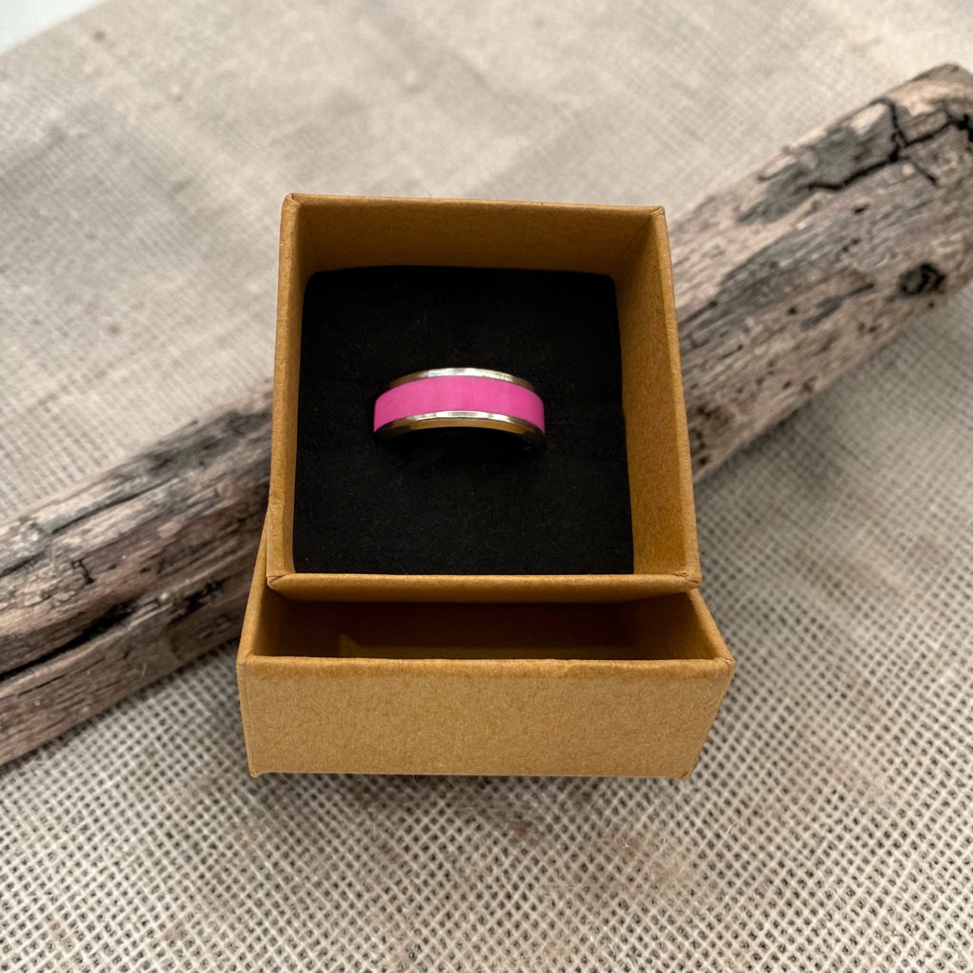 These Pretty Things Fluorescent Pink Silver Ring