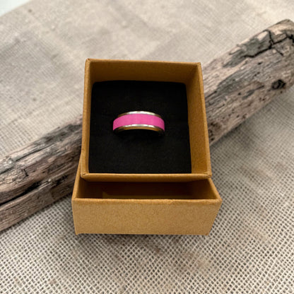 These Pretty Things Fluorescent Pink Silver Ring