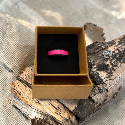 These Pretty Things Fluorescent Pink Black Ring