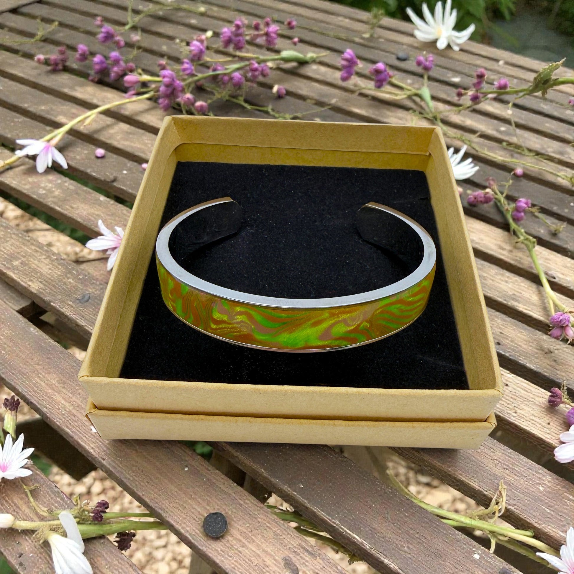 These Pretty Things Chocolate Lime Silver Bangle