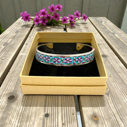 These Pretty Things Violet Cloisonne Silver Bangle