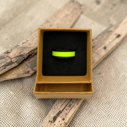 These Pretty Things Fluoresent Yellow Black Ring