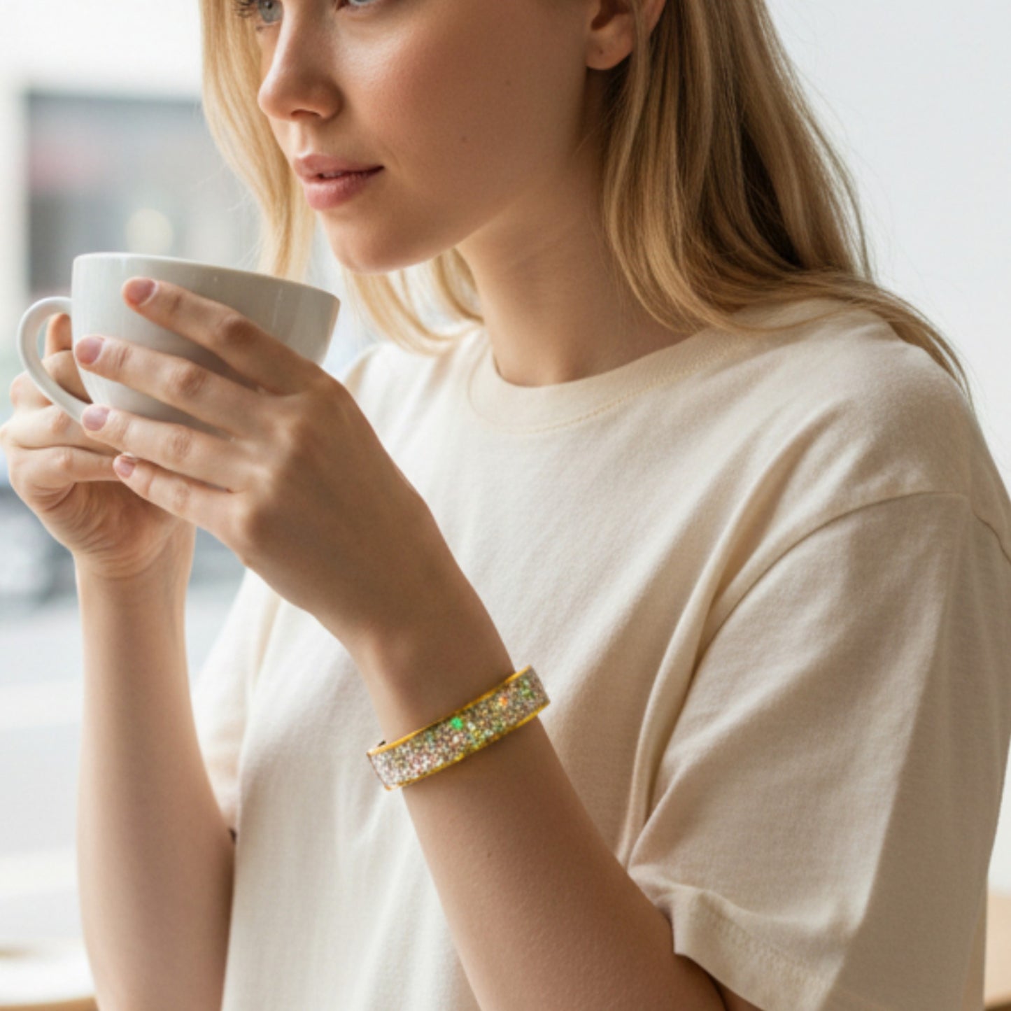 Aurelian Crystal Gold Bangle