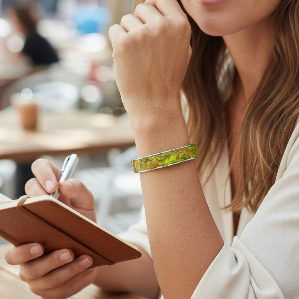 These Pretty Things Chocolate Lime Silver Bangle