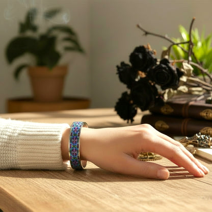 These Pretty Things Violet Cloisonne Silver Bangle
