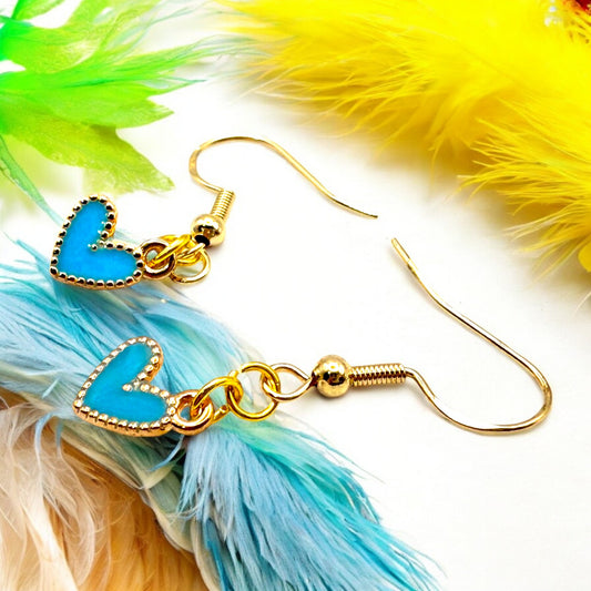 Made With Love Charmed Blue Hearts Earrings