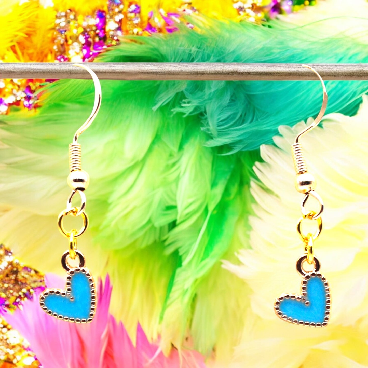 Made With Love Charmed Blue Hearts Earrings