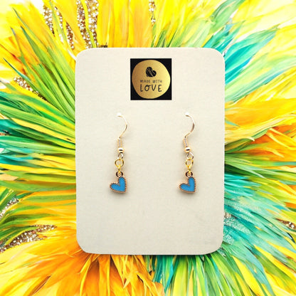 Made With Love Charmed Blue Hearts Earrings
