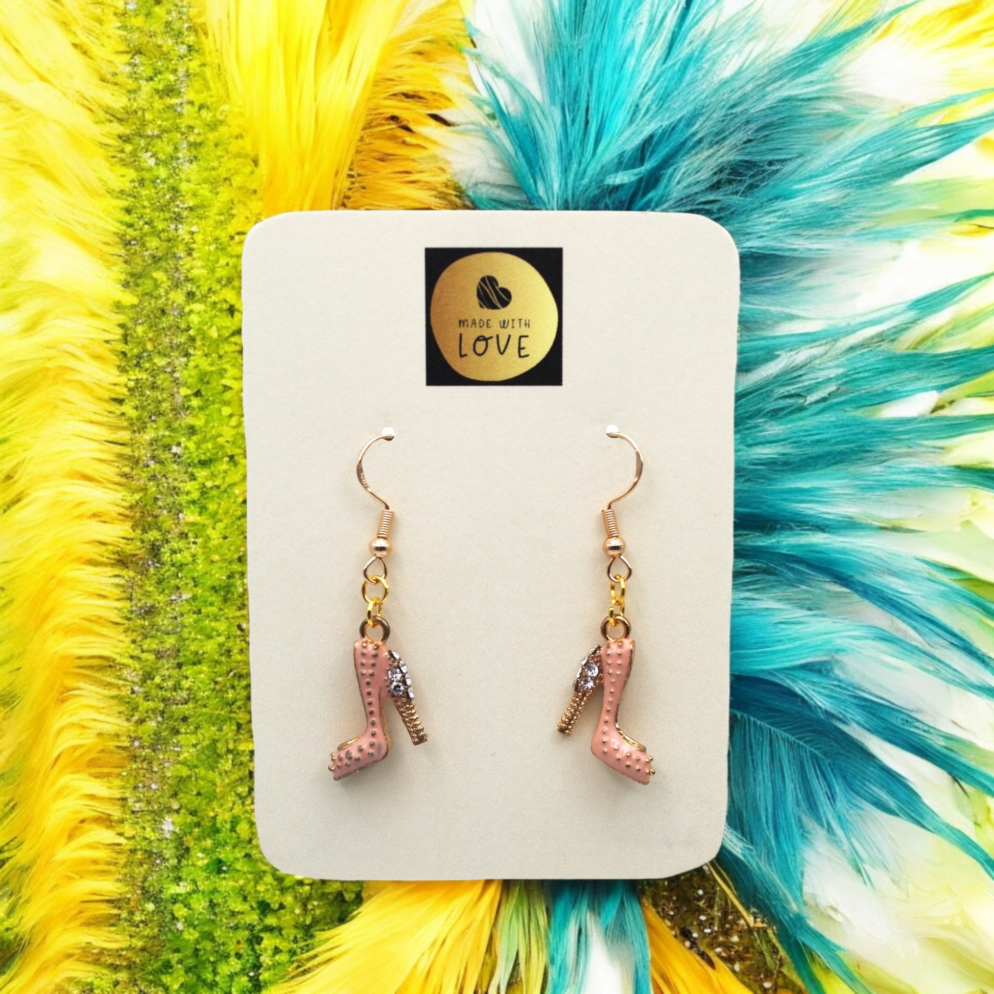 Made With Love Charmed Collection Pink Shoes Earrings