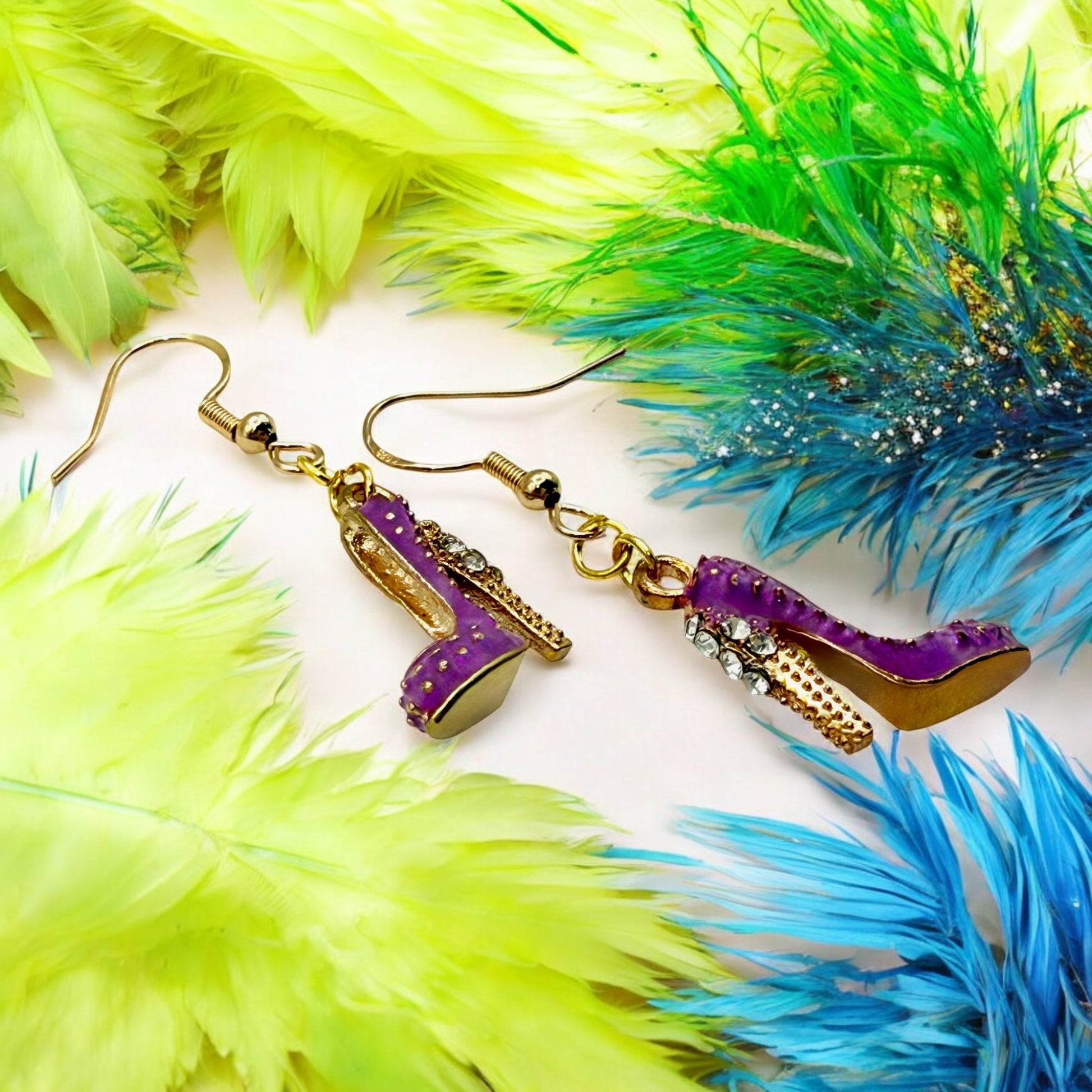 Made With Love Charmed Collection Large Purple Shoe Hook Earrings