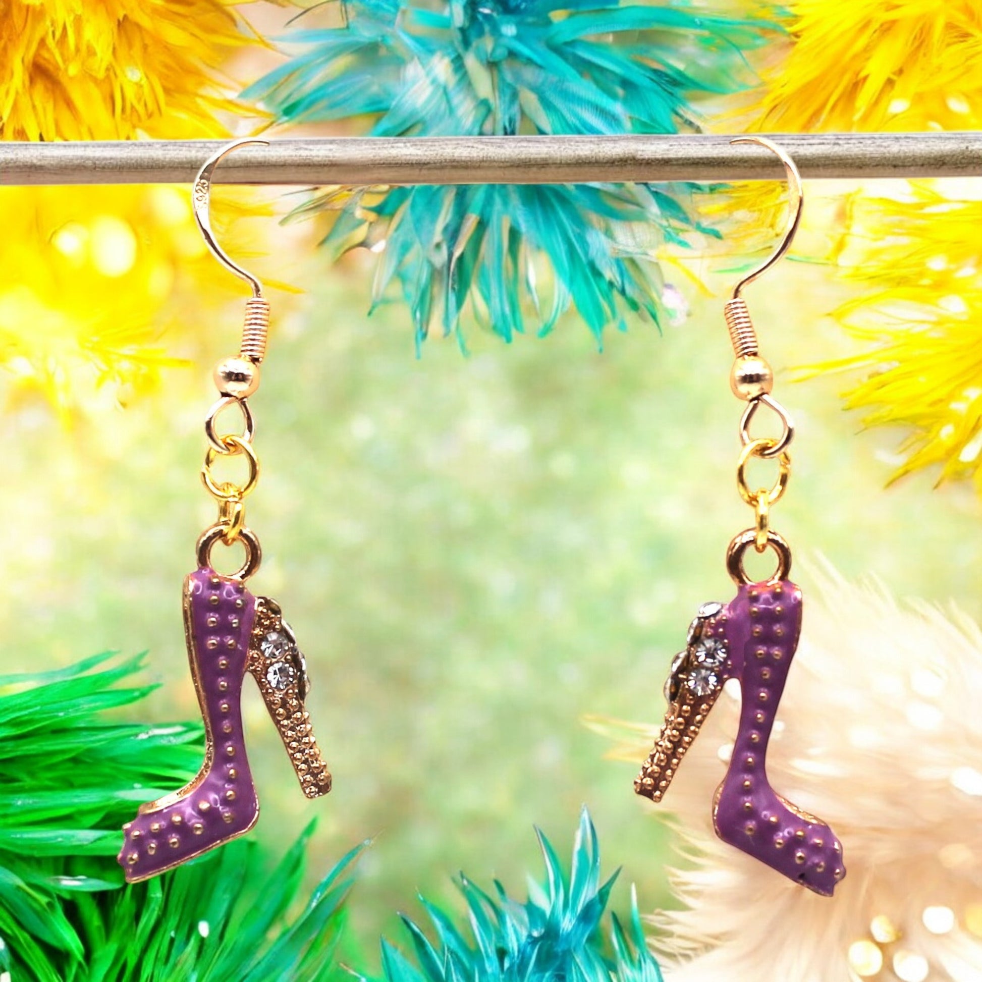 Made With Love Charmed Collection Large Purple Shoe Hook Earrings