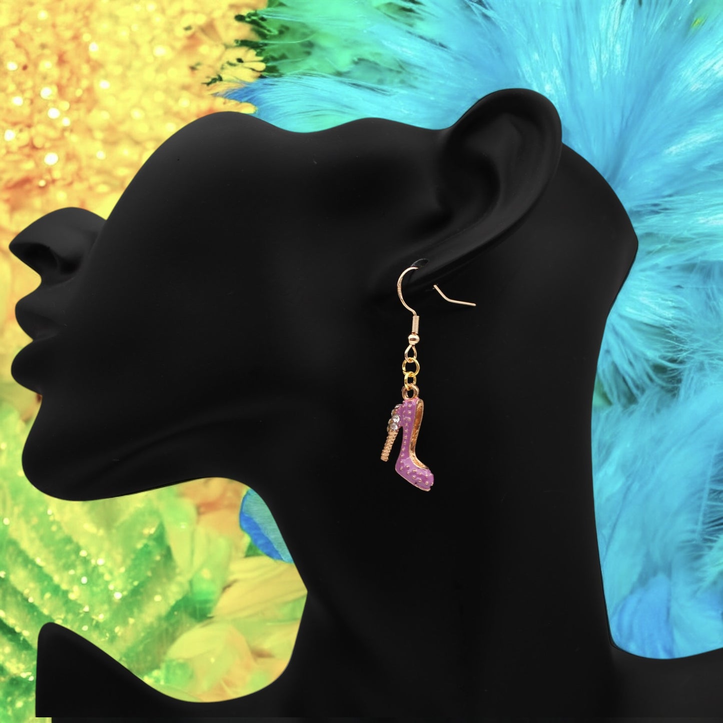 Made With Love Charmed Collection Large Purple Shoe Hook Earrings