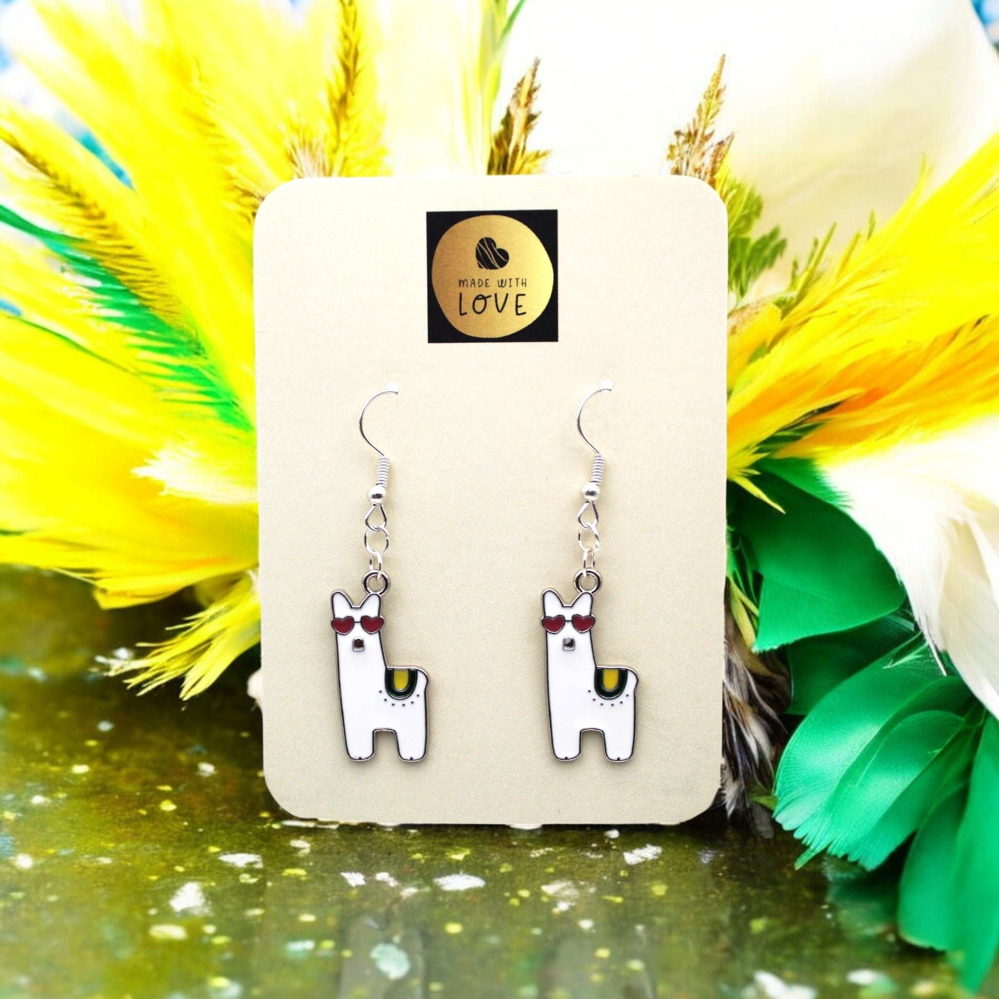 Made With Love Charmed Collection Large White Alpaca Hook Earrings