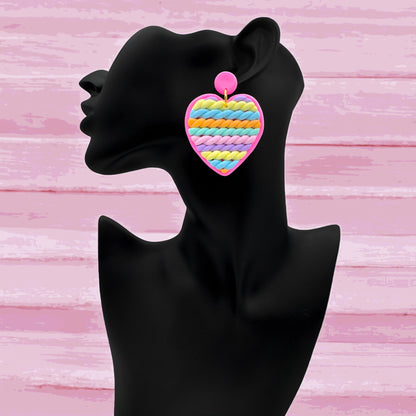 Made With Love Twisted Hearts Collection Cotton Candy Large Post Earrings